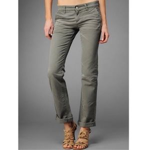 AG Adriano Goldschmied • Tomboy Khaki Boyfriend Pants Dark Charcoal Gray Size 27